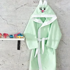 Garnero Arredamenti Accappatoio con cappuccio bambino taglia 3/4 anni verde Coniglio New