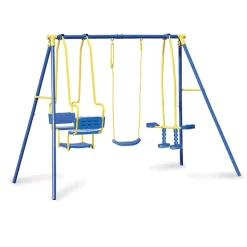 Garnero Arredamenti Altalena da giardino per bambini 5 posti 270cmx195cm acciaio Smile Discount