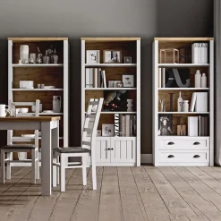 Garnero Arredamenti Alzata per credenza 130x111h cm 9 vani bianco frassinato rovere Provenza