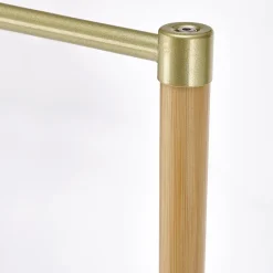 Garnero Arredamenti Appendiabiti da ingresso 60x166h cm in bambù tessuto beige oro Yasu Clearance