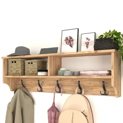 Garnero Arredamenti Appendiabiti da parete 120x37h cm con vani Fionia Rovere Clearance