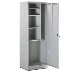 Garnero Arredamenti Armadietto 1 anta con ripiani multiuso 62x180cm in metallo grigio Leg Online