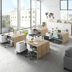 Garnero Arredamenti Armadietto ufficio 80x119h cm 2 ante rovere bianco opaco Work Discount