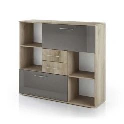 Garnero Arredamenti Armadietto ufficio 120x106h cm rovere antracite lucido Time V Hot