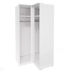 Garnero Arredamenti Armadio ad angolo 109x217h cm 2 ante bianco opaco e lucido Naper Online