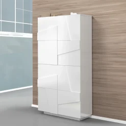 Garnero Arredamenti Armadio scarpiera 80x168h cm 4 ante Zenzero Bianco Lucido Sale