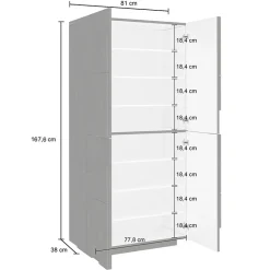 Garnero Arredamenti Armadio scarpiera 80x168h cm 4 ante Zenzero Ossido Best