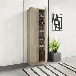 Garnero Arredamenti Armadio scarpiera 59x181h cm  2 ante moderna da ingresso rovere chiaro Max Outlet