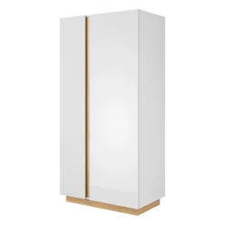Garnero Arredamenti Armadio soggiorno 97x194h cm 2 ante bianco lucido rovere Noa Gihome® New