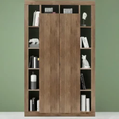 Garnero Arredamenti Armadio soggiorno 134x217h cm 2 ante moderna rovere scuro Trilogy Noce