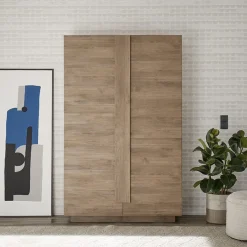 Garnero Arredamenti Armadio soggiorno 120x193h cm 2 ante moderno Alvarez Rovere