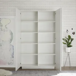 Garnero Arredamenti Armadio soggiorno 120x193h cm 2 ante moderno bianco laccato lucido Alvarez Bianco Lucido