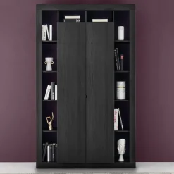 Garnero Arredamenti Armadio soggiorno 134x217h cm 2 ante moderno Trilogy Nero Frassinato Sale