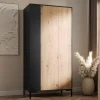 Garnero Arredamenti Armadio soggiorno 90x184h cm 2 ante rovere nero Duble Sale