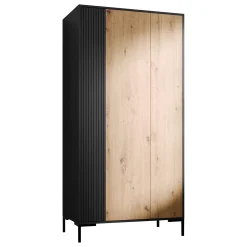 Garnero Arredamenti Armadio soggiorno 90x184h cm 2 ante rovere nero Duble Sale