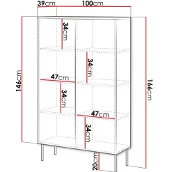 Garnero Arredamenti Armadio soggiorno 100x166h cm 2 ante Stark Bianco Opaco Sale