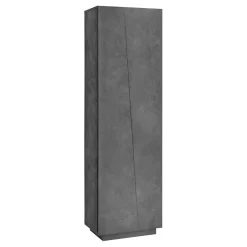 Garnero Arredamenti Armadio soggiorno 60x200h cm moderno 2 ante Candia Gihome® Ossido