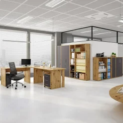 Garnero Arredamenti Armadio ufficio 79x118h cm 2 ante rovere grafite Woody Grafite - Rovere Rustico New