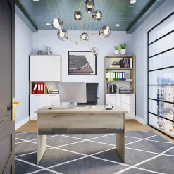 Garnero Arredamenti Armadio ufficio 80x176h cm 4 ante e ripiano rovere bianco lucido Time U Bianco Lucido - Rovere Best