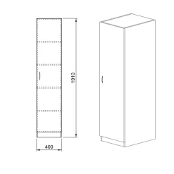 Garnero Arredamenti Armadio 40x191h cm 1 anta moderno Marzia Noce Clearance