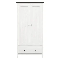 Garnero Arredamenti Armadio 101x203h cm 2 ante 1 cassetto arte povera bianco frassinato grafite Holga Bianco Frassinato - Grafite Best