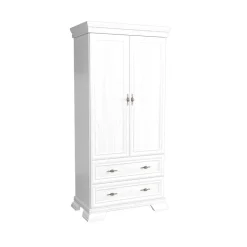 Garnero Arredamenti Armadio 88x193h cm 2 ante 2 cassetti shabby Kelly Bianco Frassinato Discount