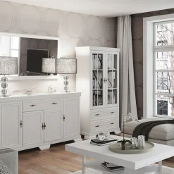 Garnero Arredamenti Armadio 88x193h cm 2 ante 2 cassetti shabby Kelly Bianco Frassinato Discount