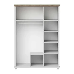 Garnero Arredamenti Armadio 154x216h cm 3 ante 2 cassetti con specchio quercia Texel Bianco Frassinato Clearance