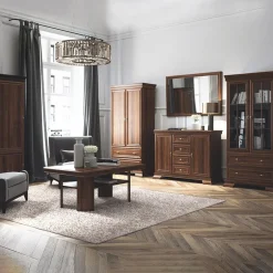 Garnero Arredamenti Armadio 88x193h cm 2 ante 2 cassetti arte povera quercia Kelly Noce Hot