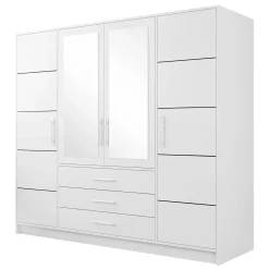 Garnero Arredamenti Armadio 196x200h cm 4 ante 3 cassetti con specchio bianco Sottosogno Bianco Opaco Discount