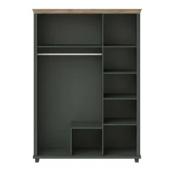 Garnero Arredamenti Armadio 154x216h cm 3 ante 2 cassetti con specchio quercia Texel Verde Clearance