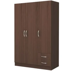 Garnero Arredamenti Armadio 120x181h cm 3 ante 2 cassetti moderno Tropea Wengè Outlet