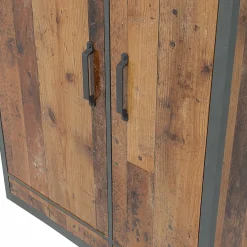 Garnero Arredamenti Armadio 90x201h cm 2 ante 2 cassetti stile soft rovere scuro nero Urbania Clearance