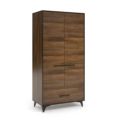 Garnero Arredamenti Armadio 91x185h cm 2 ante 1 cassetto noce Line New