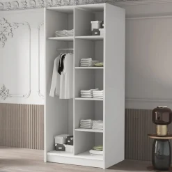 Garnero Arredamenti Armadio 100x215h cm 2 ante 1 specchio moderno bianco oro Glammy 2 Bianco Opaco - Oro Online