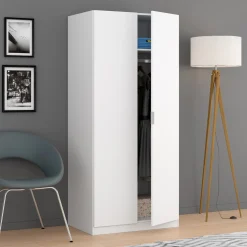 Garnero Arredamenti Armadio 81x180h cm 2 ante battenti  moderno bianco opaco Oz Sale