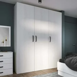 Garnero Arredamenti Armadio 170x228h cm 3 ante battenti moderno pino bianco Angara Outlet