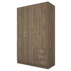 Garnero Arredamenti Armadio 118x191h cm 3 ante con cassetti Boverio Noce Sale