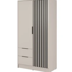 Garnero Arredamenti Armadio 105x200h cm 2 ante con cassetti cashmere Miller Beige Discount