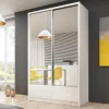 Garnero Arredamenti Armadio 134x214h cm 2 ante con specchio bianco lucido Jeki Gihome® New