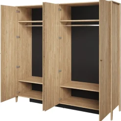 Garnero Arredamenti Armadio 220x216h cm 4 ante con specchio rovere Noor Clearance