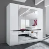Garnero Arredamenti Armadio 225x213h cm 5 ante con specchio bianco lucido Dubai Gihome® Best