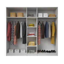 Garnero Arredamenti Armadio 225x213h cm 5 ante con specchio bianco lucido Dubai Gihome® Best