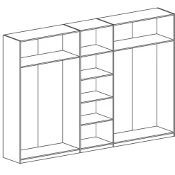 Garnero Arredamenti Armadio 225x213h cm 5 ante con specchio bianco lucido Dubai Gihome® Best