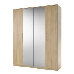 Garnero Arredamenti Armadio 161x199h cm 4 ante con specchio Dogliani Rovere Best