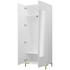 Garnero Arredamenti Armadio 74x196h cm 2 ante con specchio soggiorno bianco Nuvia Bianco Opaco Online