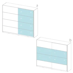 Garnero Arredamenti Armadio 150x210h cm 2 ante con specchio Pascal Gihome® Bianco Opaco Hot