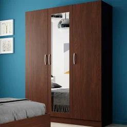 Garnero Arredamenti Armadio 120x181h cm 3 ante con specchio moderno Sorrento Wengè Clearance