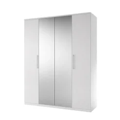 Garnero Arredamenti Armadio 161x199h cm 4 ante con specchio Dogliani Bianco Frassinato