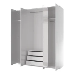 Garnero Arredamenti Armadio 161x199h cm 4 ante con specchio Dogliani Bianco Frassinato